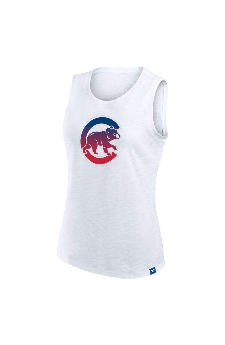 FANATICS Women's Fanatics White Chicago Cubs Activate Slub Tank Top, Alternate, color,