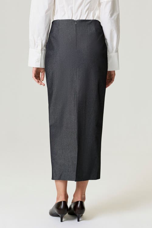 Nocturne Back Slit Tailored Maxi Skirt In Black