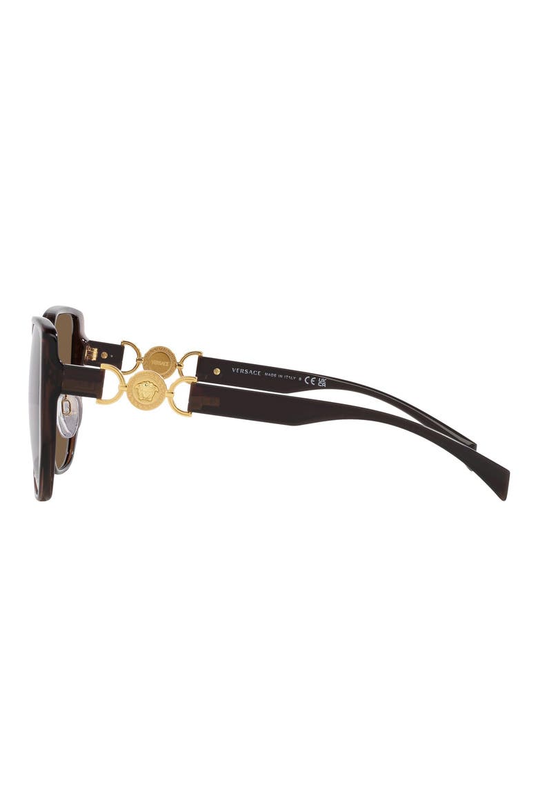 58mm Irregular Sunglasses, Alternate, color, TRANSPARENT BROWN / DARK BROWN