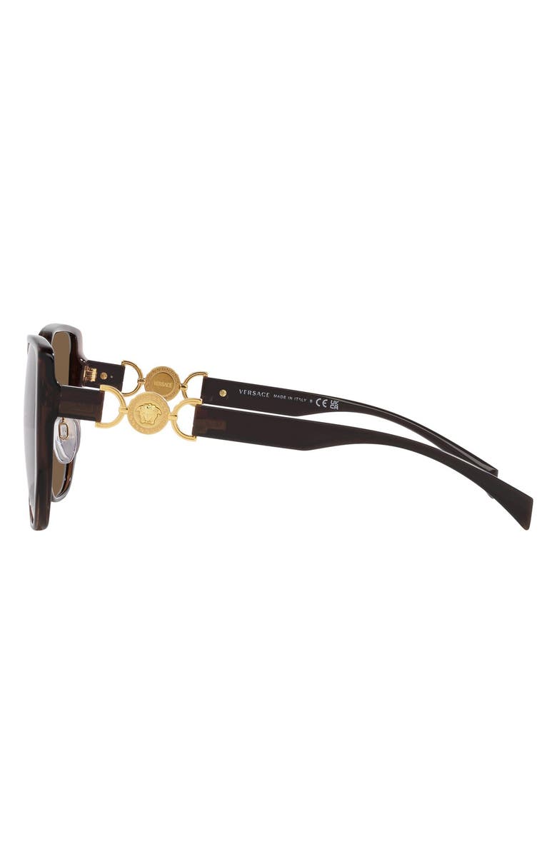 Versace 58mm Irregular Sunglasses, Alternate, color, Transparent Brown / Dark Brown