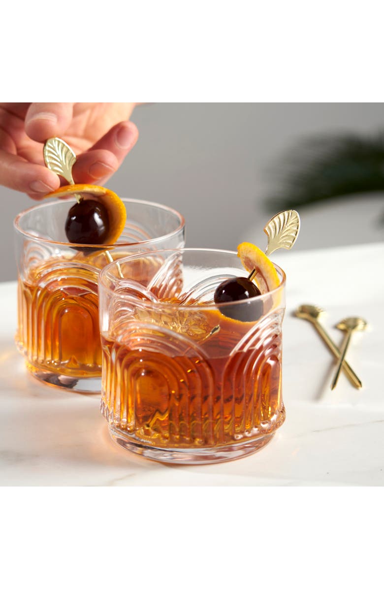 Viski Art Deco Cocktail Picks Set of 4, Alternate, color, Gold