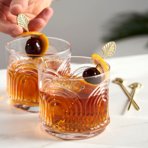 Viski Art Deco Cocktail Picks Set Of 4 In Gold