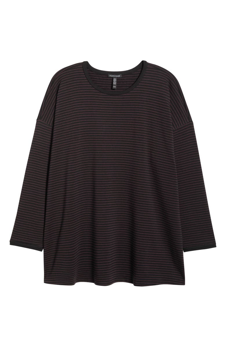 Eileen Fisher Stripe Relaxed Fit Tunic, Alternate, color, Cassis