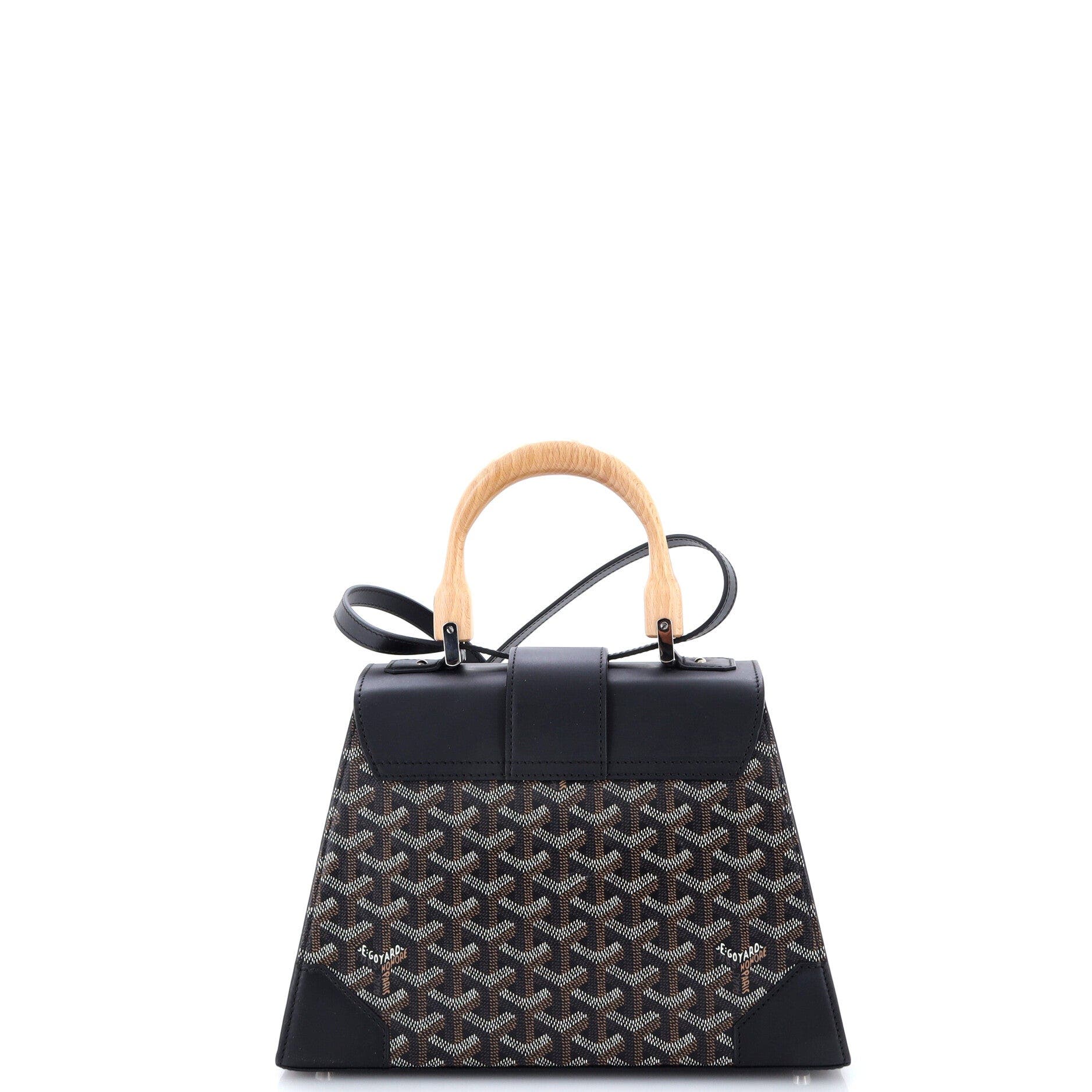 Saigon Top Handle Bag Coated Canvas with Leather PM, Alternate, color, Black