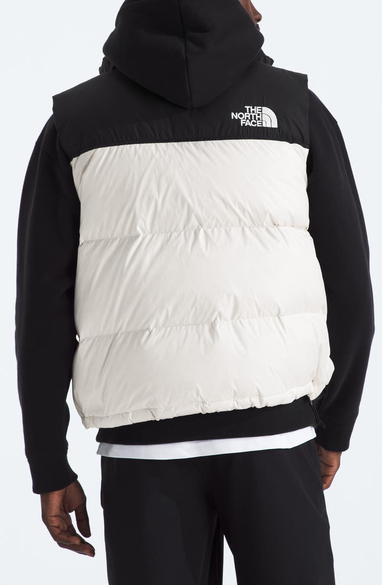 The North Face 1996 Retro Nuptse Water Resistant Down Puffer Vest, Alternate, color, White Dune/ Tnf Black R