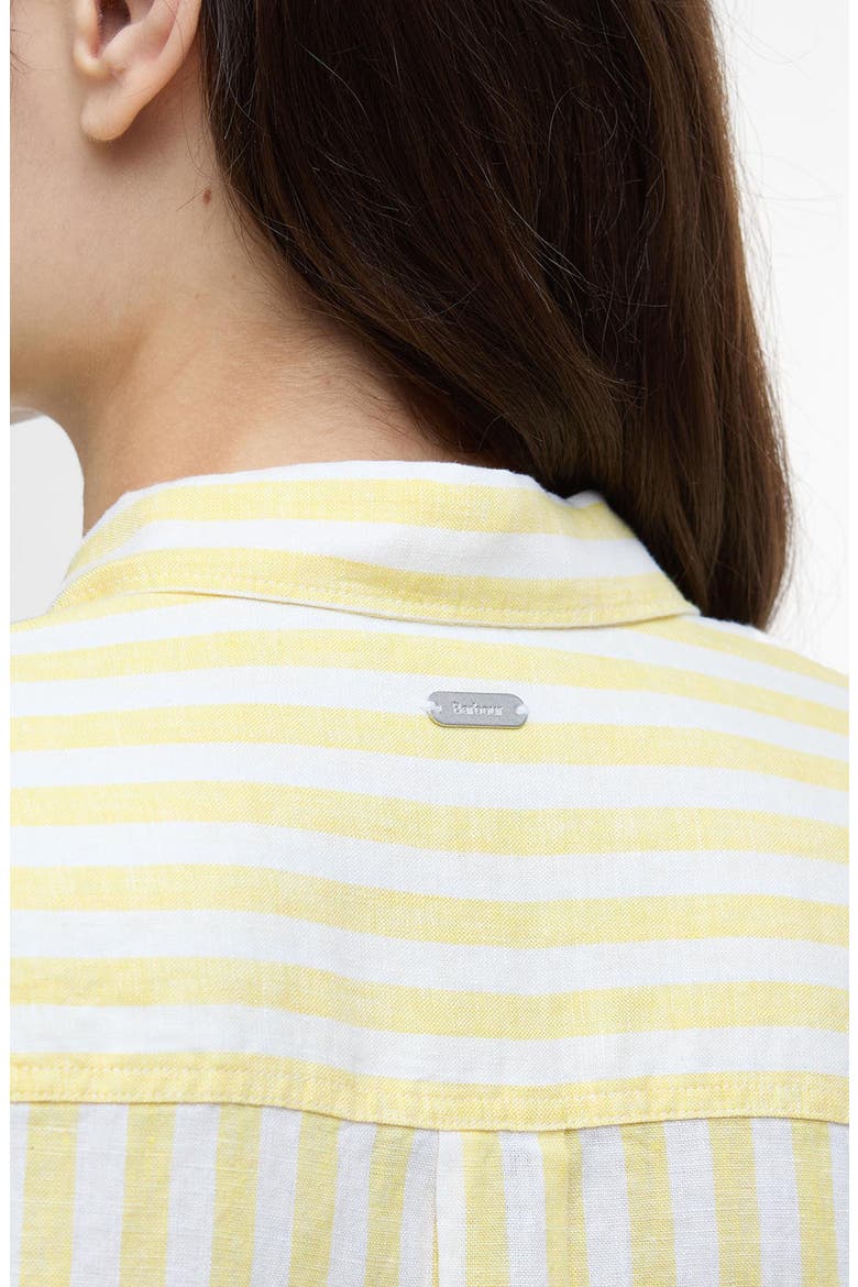 Annie Stripe Linen Button-Up Shirt, Alternate, color, SUNRAY YELLOW STRIPE
