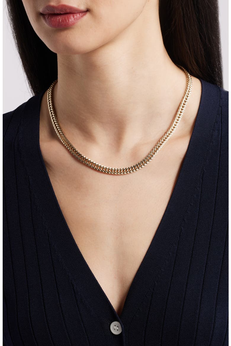 Foxtail Flat Chain Necklace, Alternate, color, GOLD
