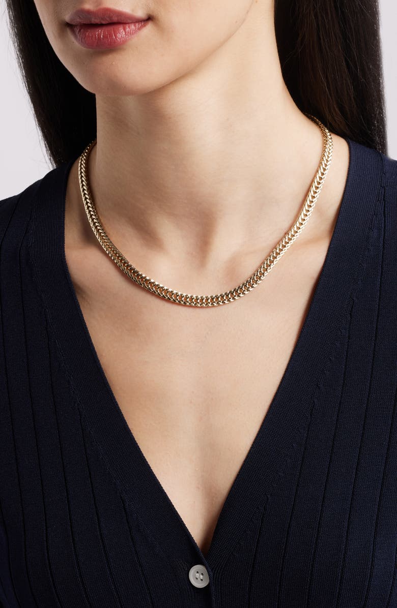 Nordstrom Foxtail Flat Chain Necklace, Alternate, color, Gold