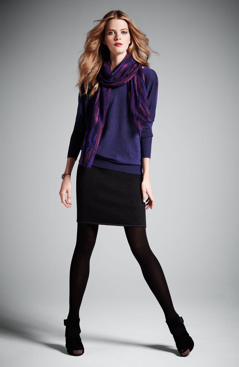 Eileen Fisher Print Silk & Cotton Scarf, Alternate, color,