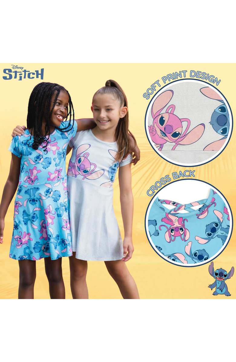 Disney Lilo & Stitch 2-Piece Skater Dress Set, Alternate, color, Stitch Angel Blue Gray