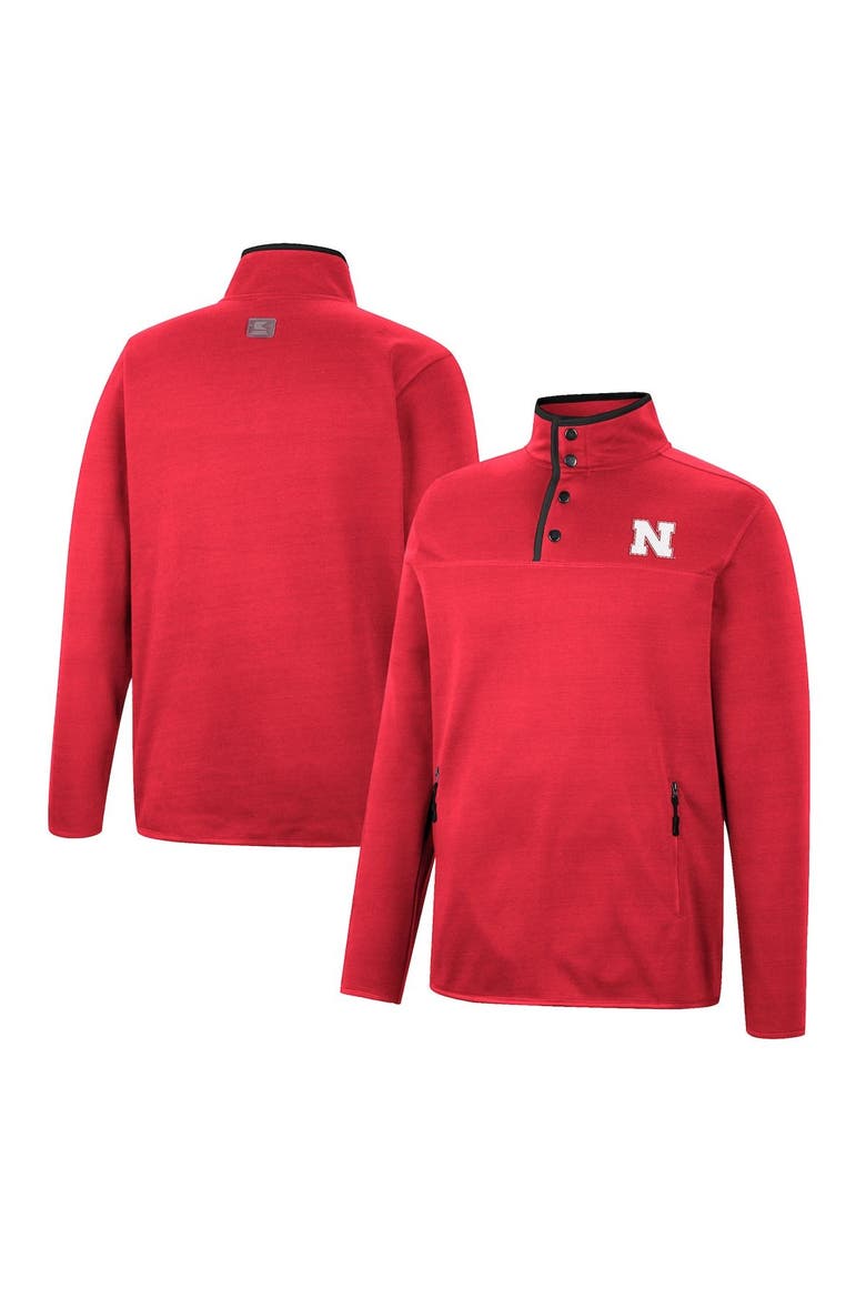 Men's Colosseum Scarlet Nebraska Huskers Rebound Quarter-Snap Jacket, Main, color, Scarlet