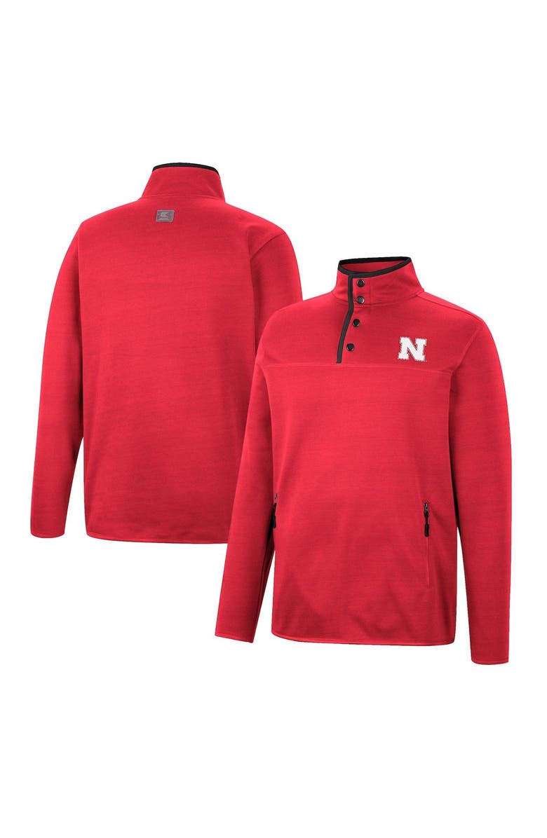 COLOSSEUM Men's Colosseum Scarlet Nebraska Huskers Rebound Quarter-Snap Jacket, Main, color, Scarlet