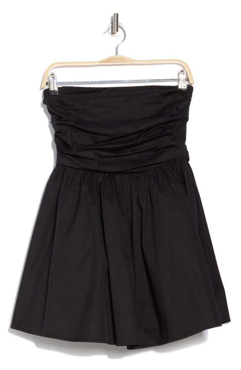 Lush Pleated Bodice Strapless Minidress, Alternate, color, Black