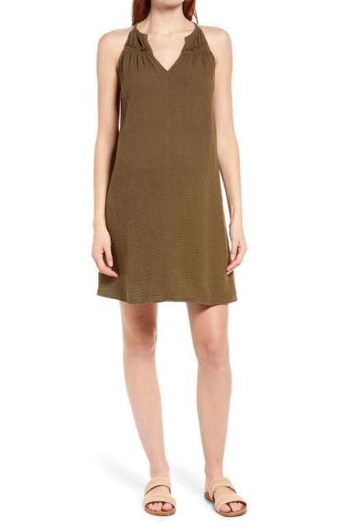 Maternal America V-Neck Cotton Trapeze Maternity Dress in Aloe 