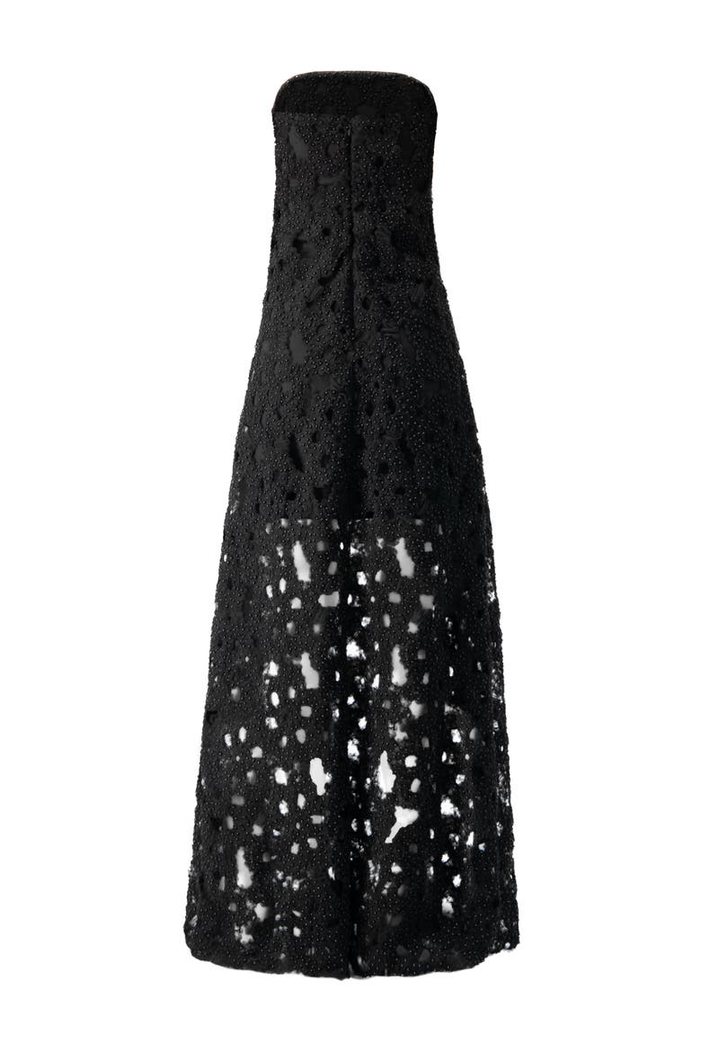 Strapless Pearl Embellished Gown, Alternate, color, Black