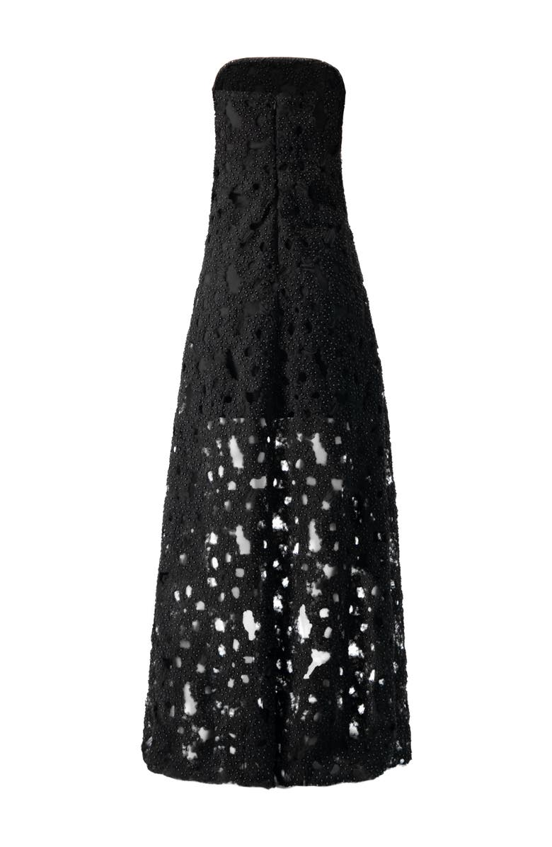 IVONNE Strapless Pearl Embellished Gown, Alternate, color, Black