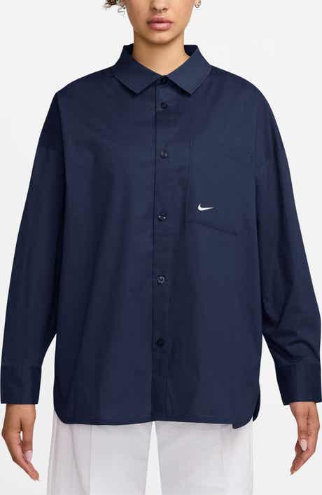 Nike Sportswear Chill Stretch Cotton Poplin Button-Up Shirt
