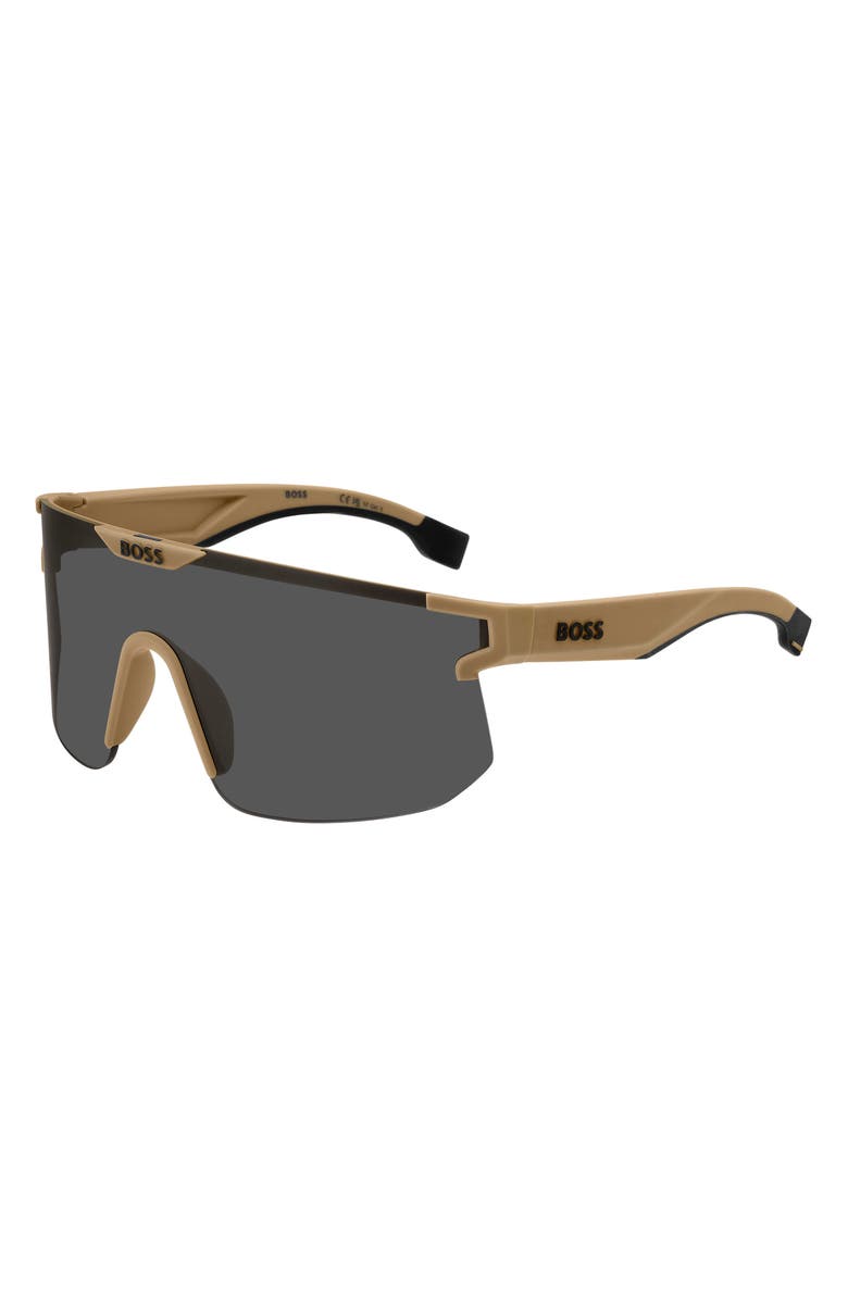 BOSS 99mm Shield Sunglasses, Alternate, color, Beige Black