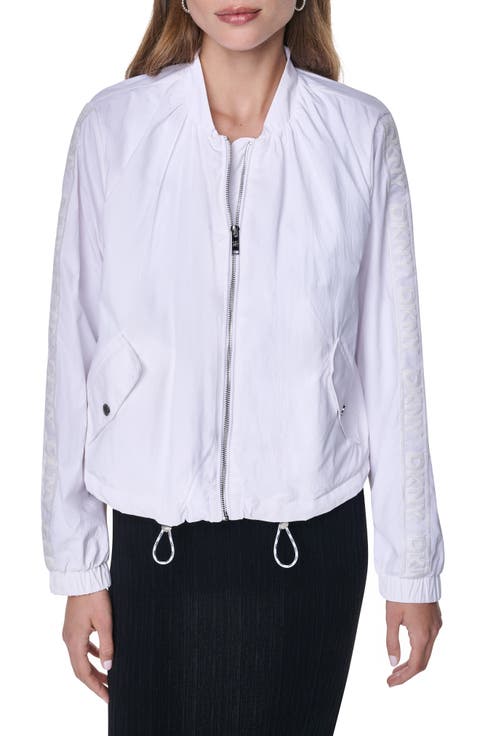 Logo Trim Nylon Bomber Jacket