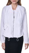 DKNY Logo Trim Nylon Bomber Jacket