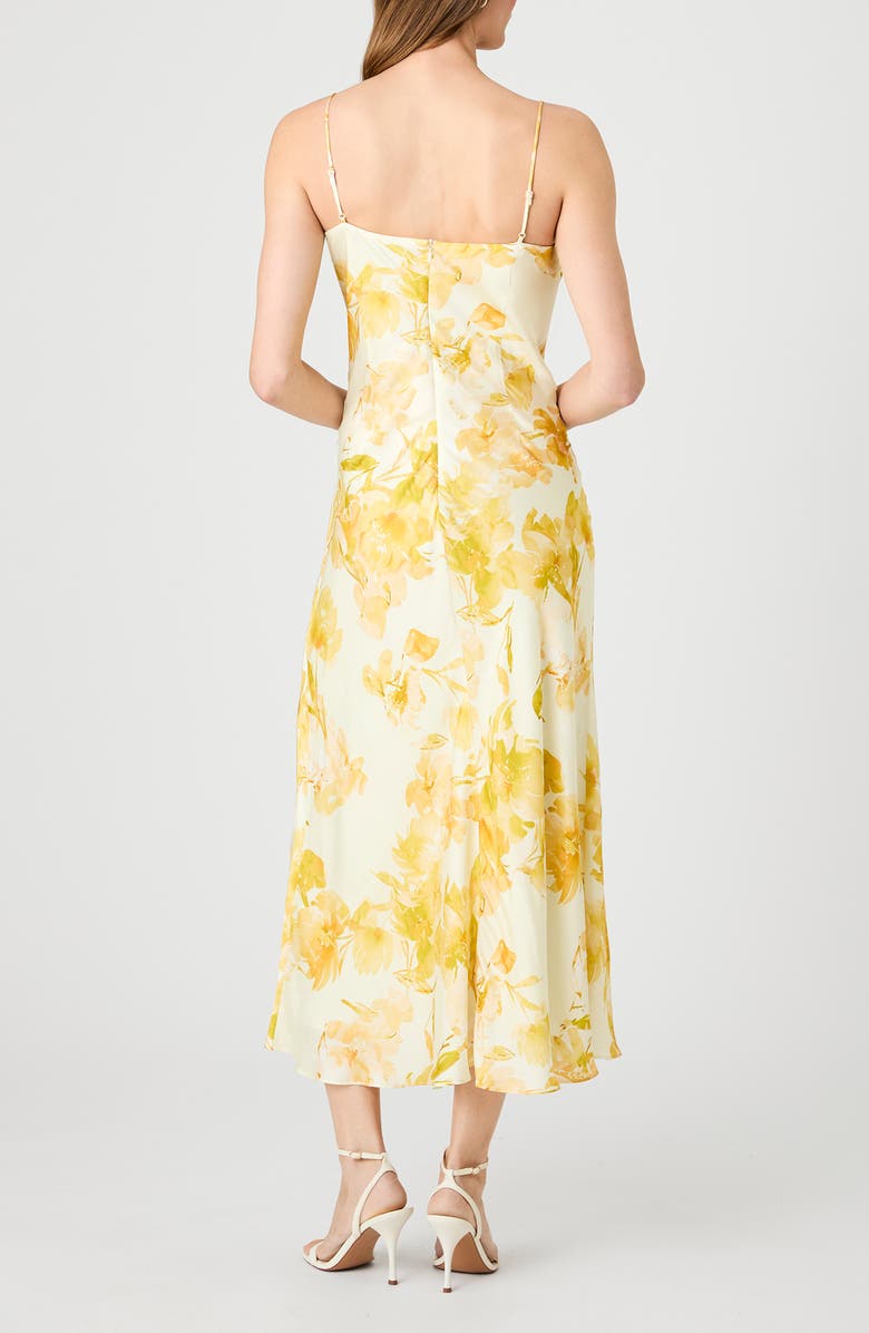 French Connection Oona Sophie Floral Cowl Neck Midi Dress, Alternate, color, Daisy Yellow Sophie Flower