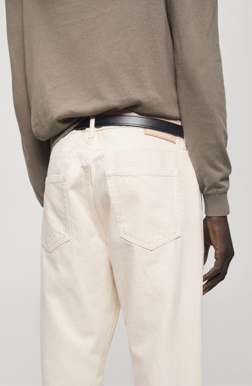 Shop Mango Bob Long Straight Leg Jeans In Ecru