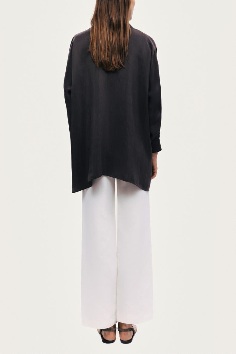 Front-Tie Longline Shirt, Alternate, color, Anthracite