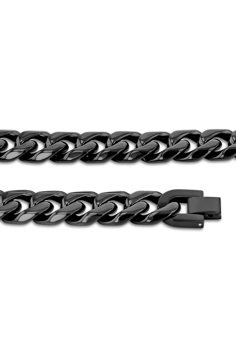 Larson Jewelers Stainless Steel Chain, Alternate, color, Black