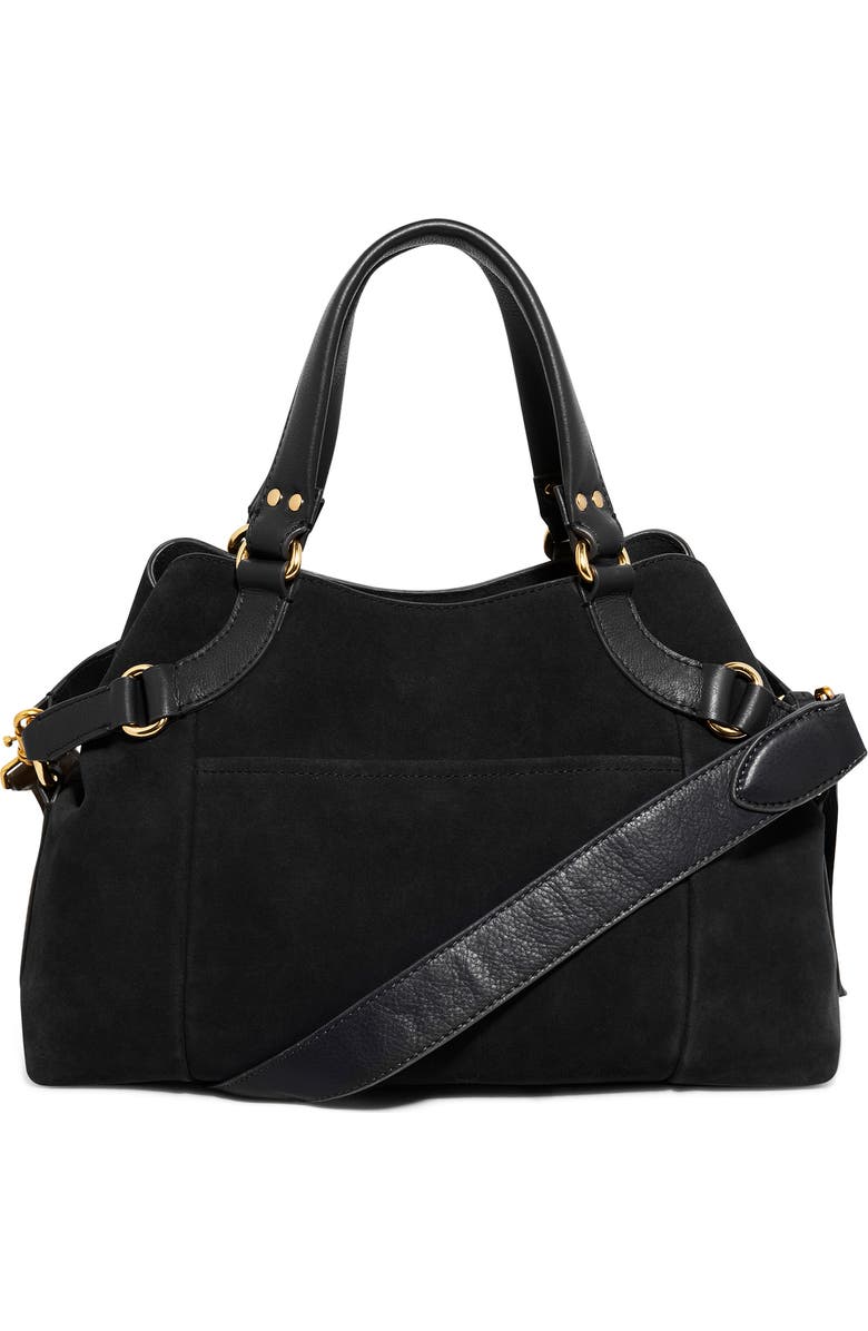 AIMEE Dash Large Satchel, Alternate, color, Black Suede