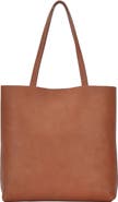Antik Kraft Faux Leather North/South Tote with Removable Pouch