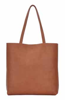 Antik Kraft Faux Leather North/South Tote with Removable Pouch