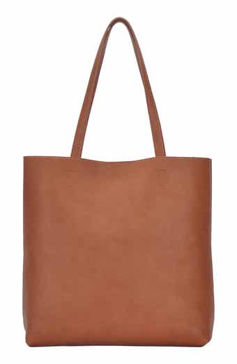Antik Kraft Faux Leather North/South Tote with Removable Pouch