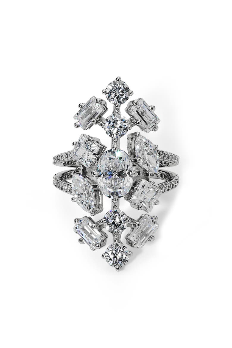 Riviera Shield Ring, Alternate, color, RHODIUM
