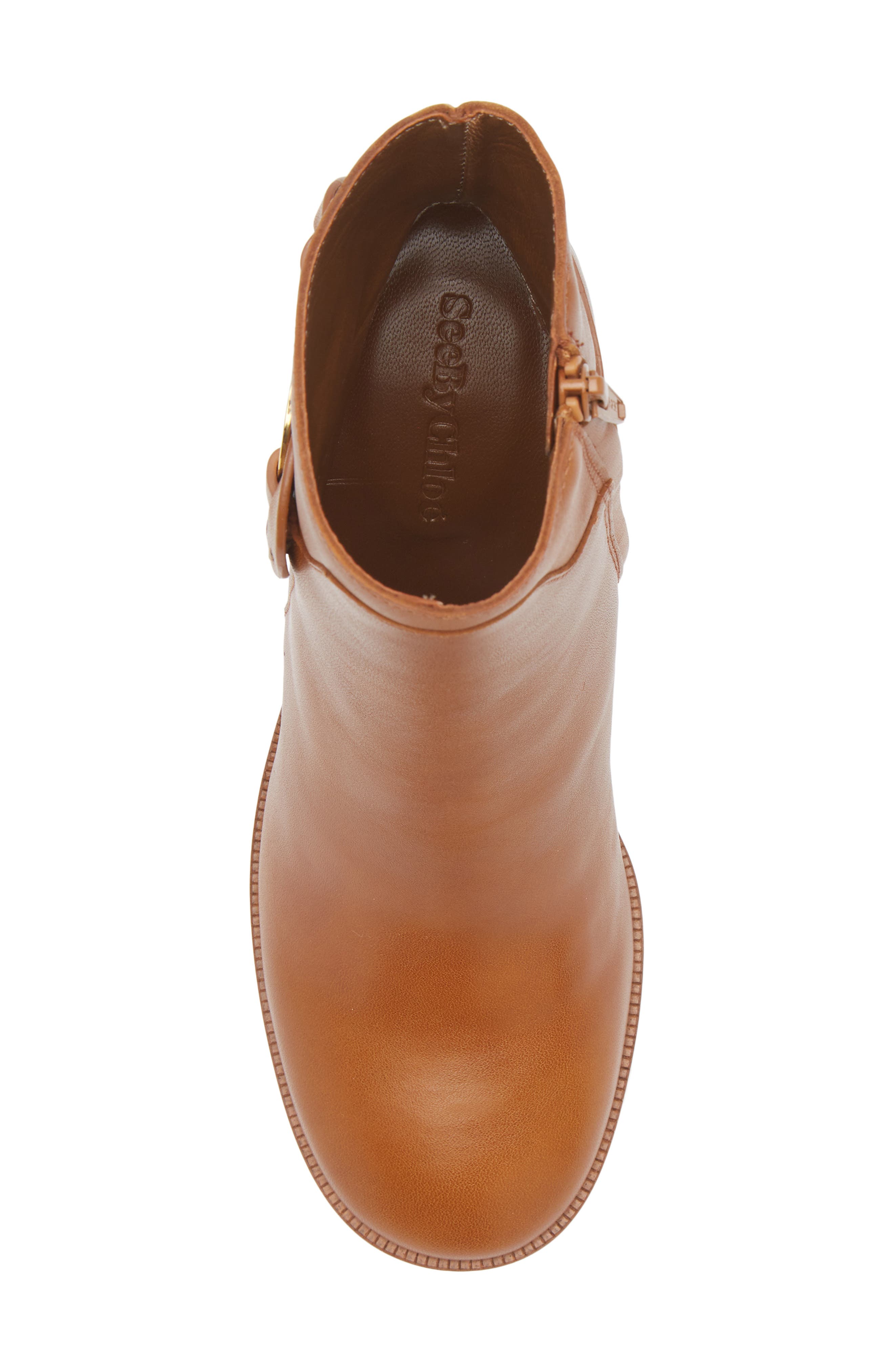 See by Chloé Chany Stacked Heel Bootie, Alternate, color, Gold