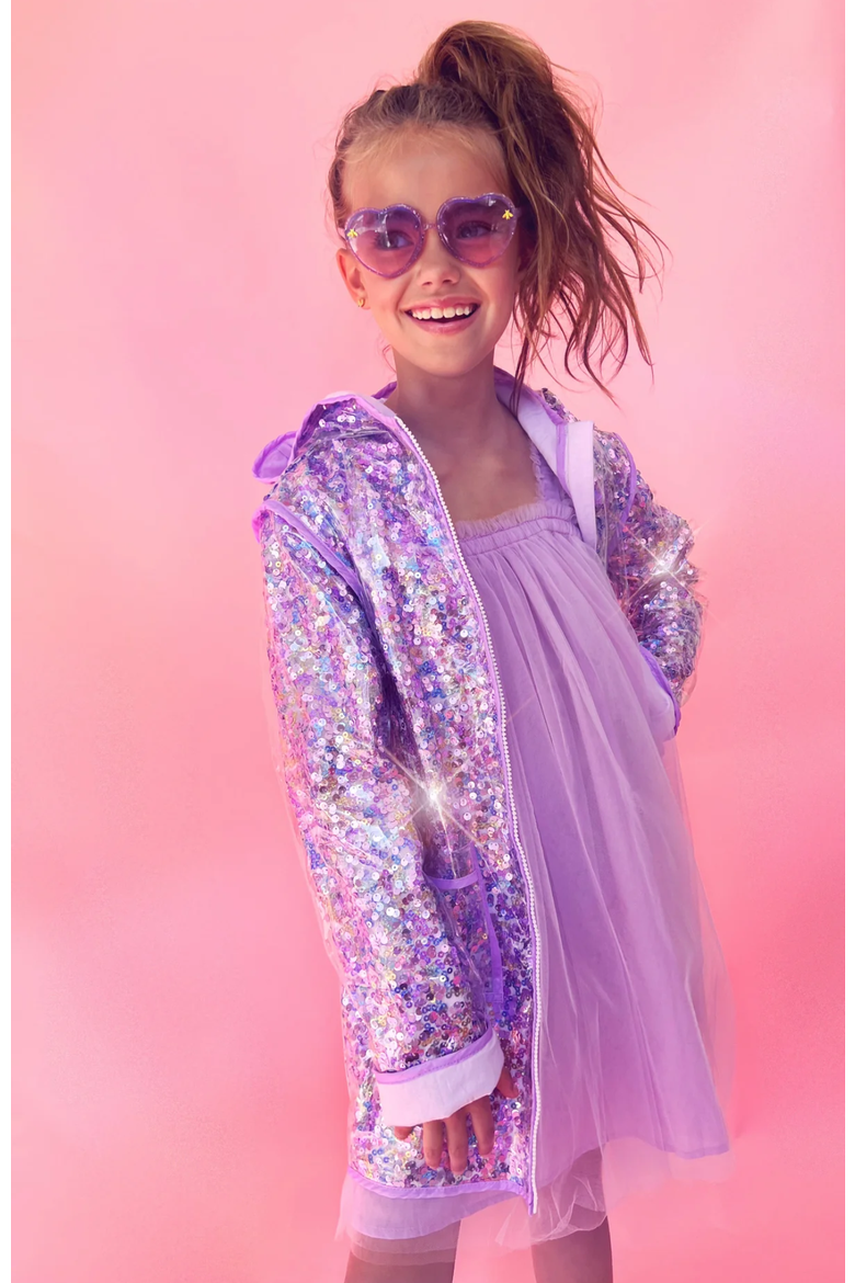 Sequin Magic Rain Jacket, Alternate, color, Purple
