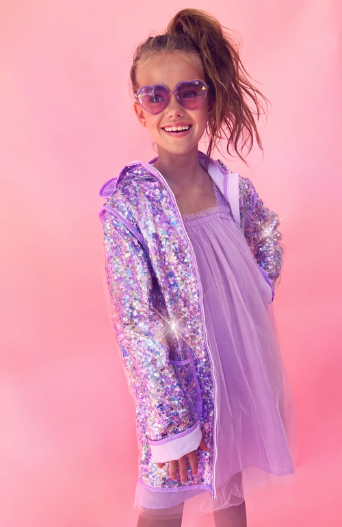 LOLA + THE BOYS LOLA + THE BOYS SEQUIN MAGIC RAIN JACKET