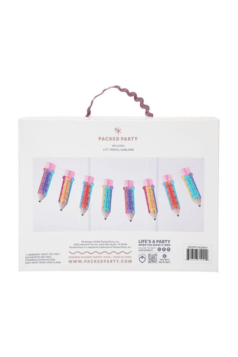Pencil Garland Party Decor, Alternate, color, Multicolor