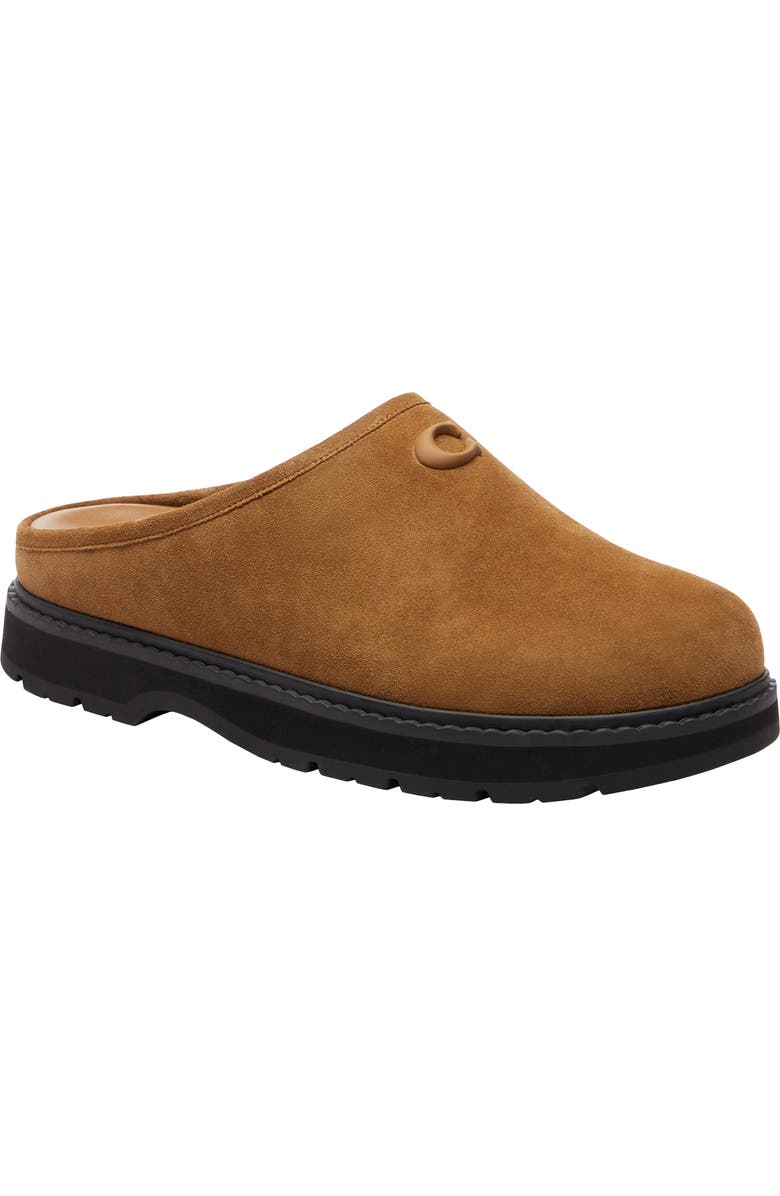 COACH Suede Sport Clog, Main, color, Tobacco/ Natural
