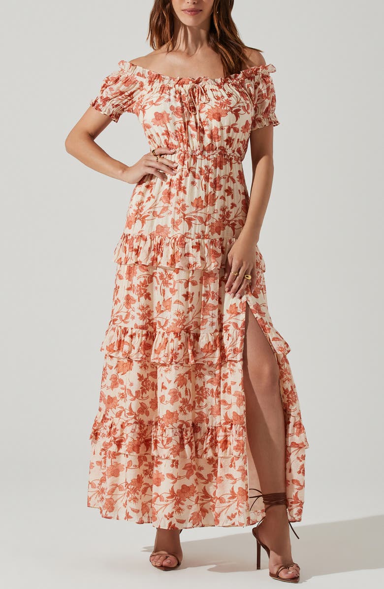 ASTR the Label Viona Floral Off the Shoulder Maxi Dress | Nordstromrack