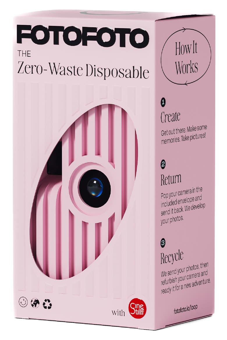 Atlas Zero-Wasted Disposable Camera, Alternate, color, PINK