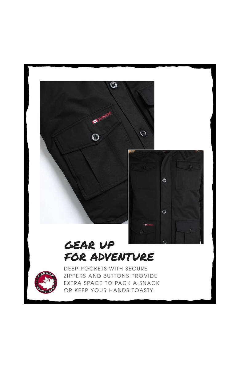 CANADA WEATHER GEAR Boys' Heavyweight Winter Ski Jacket, Alternate, color, Black