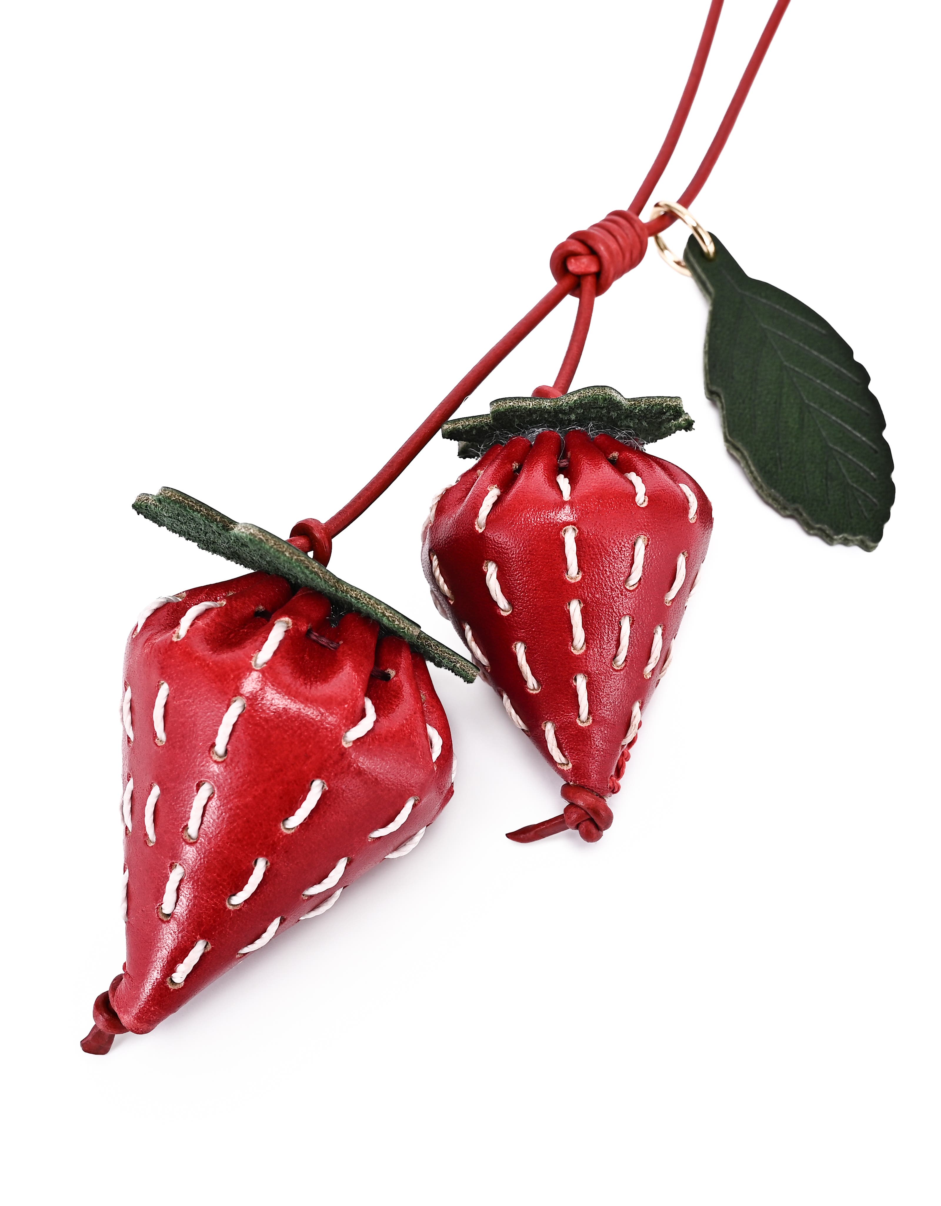 OLD TREND Strawberry Genuine Leather Artisan Charm, Alternate, color, Ruby