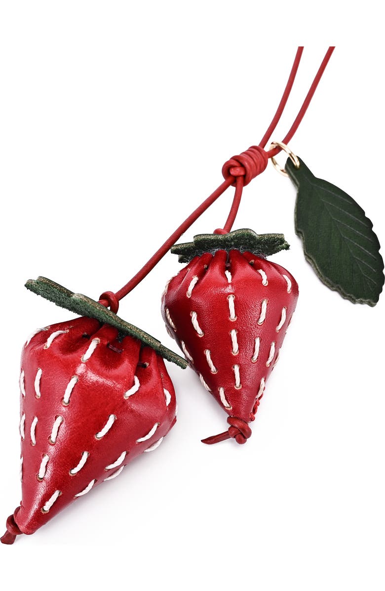 OLD TREND Strawberry Genuine Leather Artisan Charm, Alternate, color, Ruby