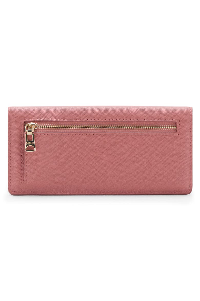 Faux Leather Flap Wallet, Alternate, color, PINK