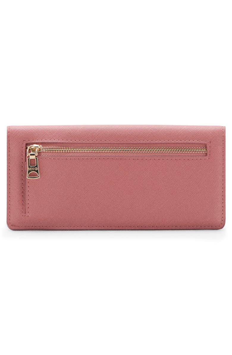 MANGO Faux Leather Flap Wallet, Alternate, color, Pink