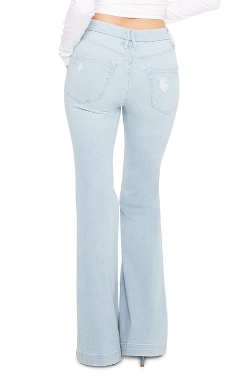 GOOD AMERICAN GOOD AMERICAN ALWAYS FITS GOOD DISTRESSED FLARE JEANS