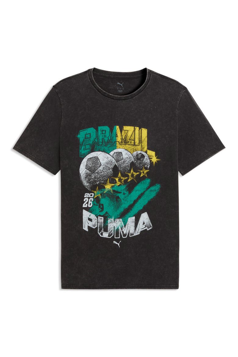 Fanpack '90s Bespoke Brazil Cotton Graphic T-Shirt, Alternate, color, PUMA BLACK/ YELLOW