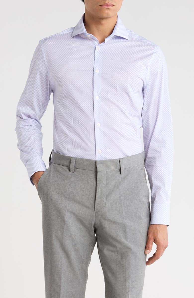 Ted Baker London Slim Fit Advanced Tech Stretch Dress Shirt, Main, color, Pink Multi