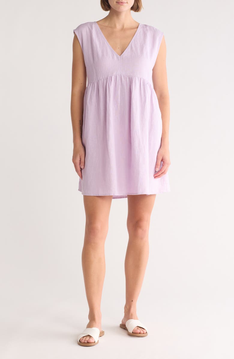 Madewell Relaxed Empire Waist Minidress, Main, color, Subtle Lilac