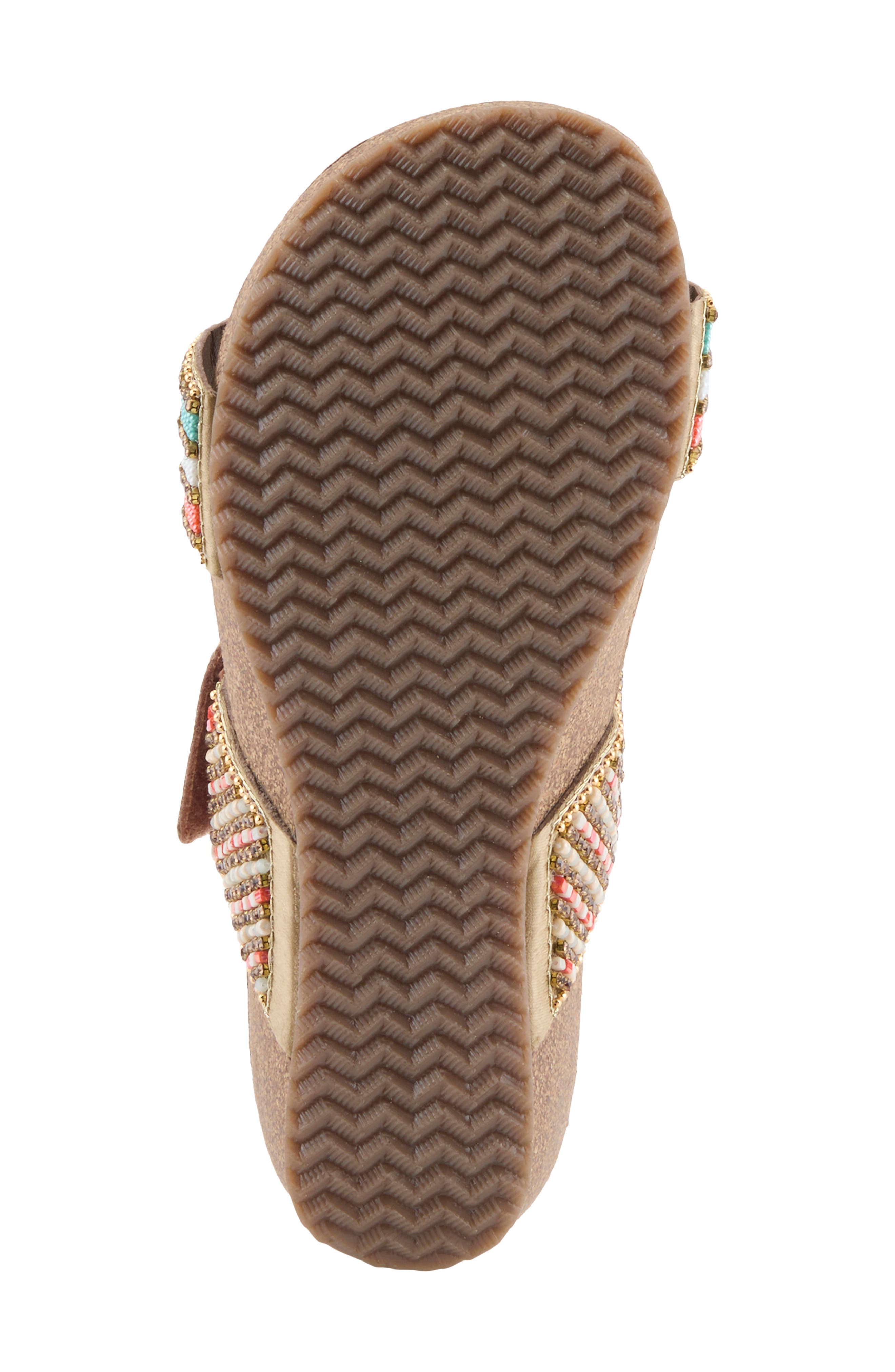Bahamain Hand Beaded Platform Sandal, Alternate, color, TURQUOISE MULTI